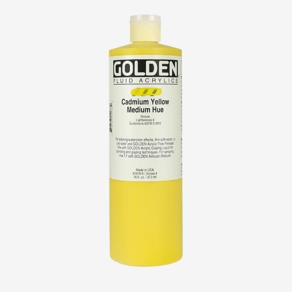 Gyllene: Flytande akrylfärg: 473 ml (16 oz): Kadmiumgul Medium Nyans