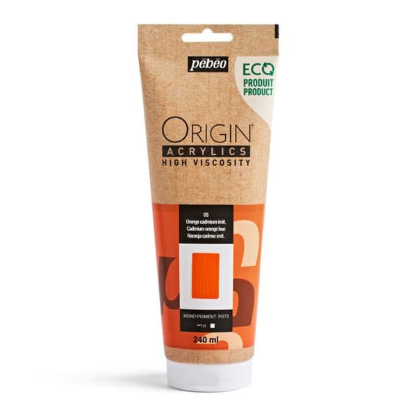 Akrylfärg - Cadmiumorange - 5 - Hög viskositet - Pébéo - Origin akryler - 240ml