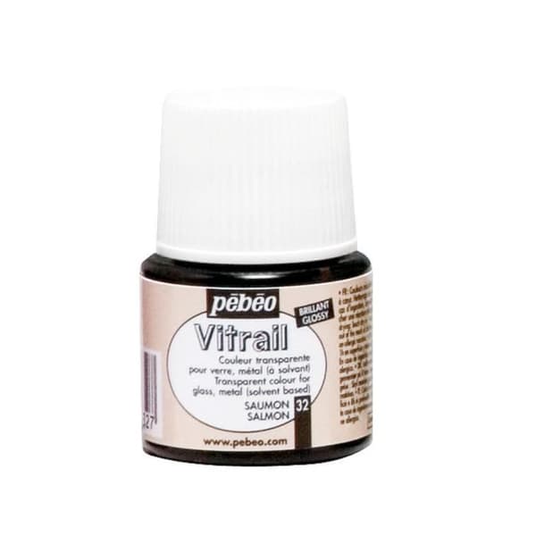 Målat glasfärg - Pebeo - Lax - 45ml - Transparent - Blank