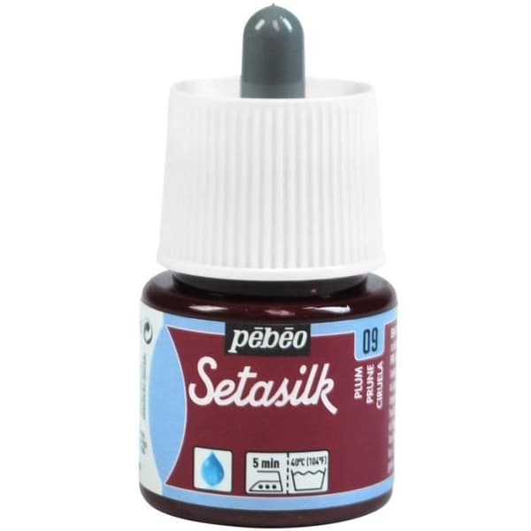 Sidentusch - Pébéo - Setasilk - 45 ml - Plommonfärg - Textil Blandat