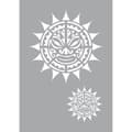 Miniatyrbild 2 av 2: Självhäftande schablon för tyg Maori-sol A4