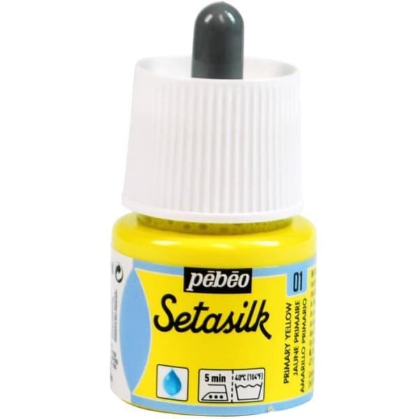 Silk paint - Pébéo - SetaSilk - 45 ml - Primär Gul - Flera färger tillgängliga
