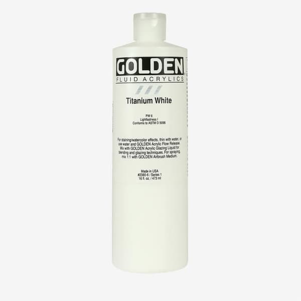 Golden : Flytande akrylfärg : 473ml (16oz) : Titanvitt