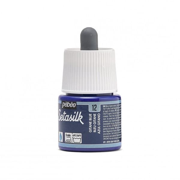 Pébéo Setasilk-färg - Färg för siden - 45 ml - Flera färger tillgängliga 12 Blå Gitane