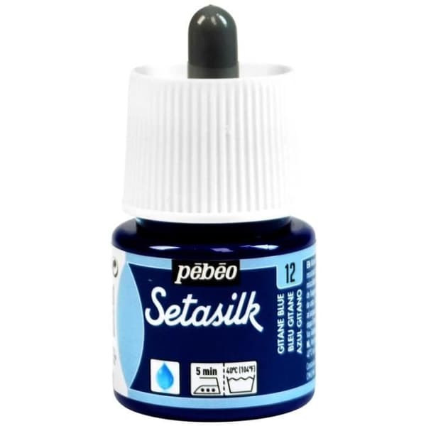 Pébéo Setasilk-färg - Färg för siden - 45 ml - Flera färger tillgängliga 12 Blå Gitane