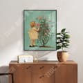 Miniatyrbild 4 av 4: TD® fransk stående oljemålning Rosa flicka sovrum dekoration Nisch prydnader Hängande målning