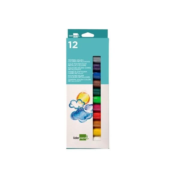 Gouache liderpapel solid stav av 10gr utan lösningsmedel snabb torkning assorterade färger förpackning med 12 enheter