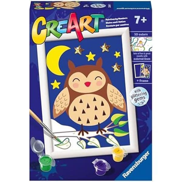 Ravensburger Paint by Numbers Kit - CreArt Series E: Uggla - Flerfärgad - Barn