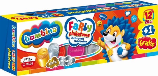 Poster målar 12 färger + 1 gratis 20 ml Bambino