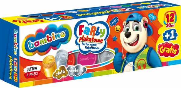 Poster målar 12 färger + 1 gratis 20 ml Bambino