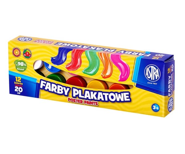 ASTRA julistemaalit 12 väriä 20 ml nro. 0034