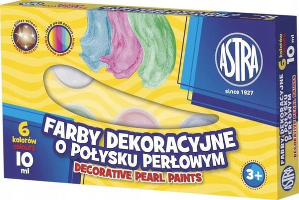 Perleglans dekorative malinger 6 farver 10 ml Astra