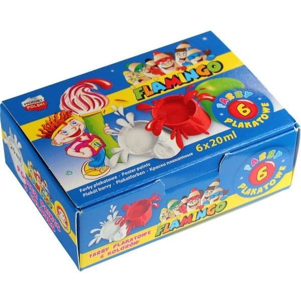 Plakat maler 6 farver 20 ml Flamingo