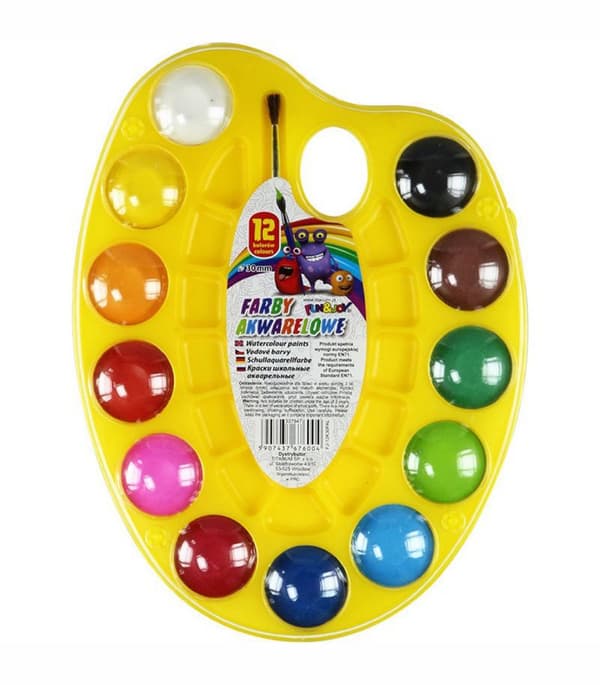 Akvarel maler 12 farver + palet + pensel Fun&Joy
