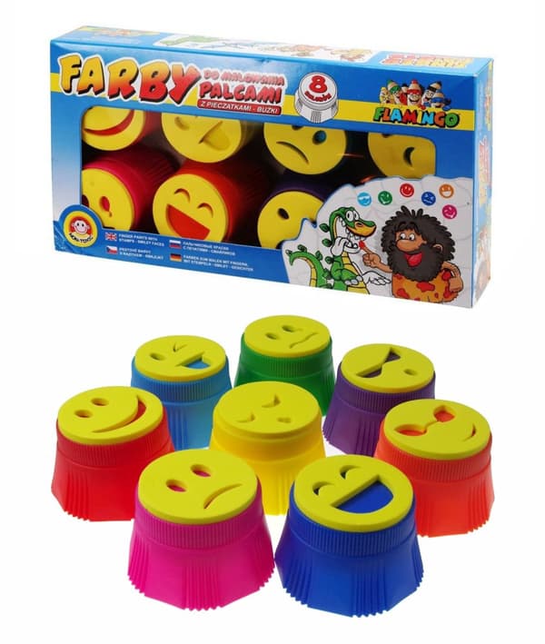 Fingerfärg 8 färger 25 ml STOR Flamingo