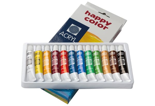 Akrylmaling 12 farver x 12 ml Happy Color
