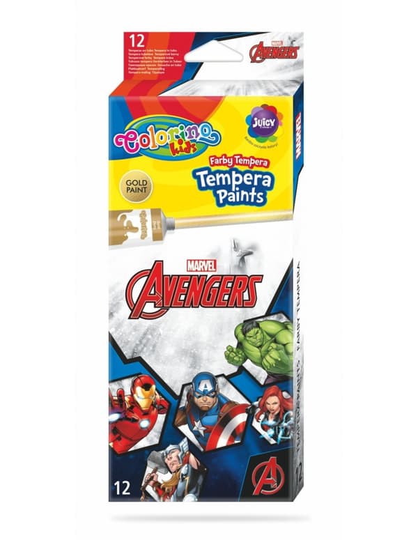 Tempera maling i tuber 12 farver x 12 ml Avengers Colorino