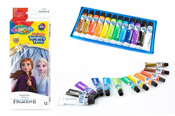 Temperafärger i tuber 12 färger x 12 ml Frozen II Colorino