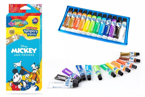 Colorino Mickey and Friends temperafärger i tuber 12 färger x 12 ml