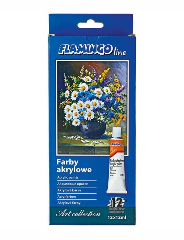Flamingo Line akrylmaling 12 farver x 12 ml 359920