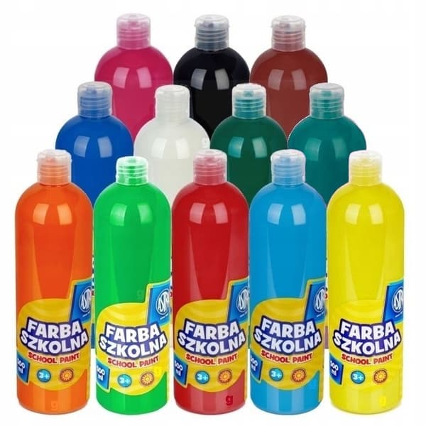 ASTRA Skoleplakatmaling 500 ml Sæt med 12 farver
