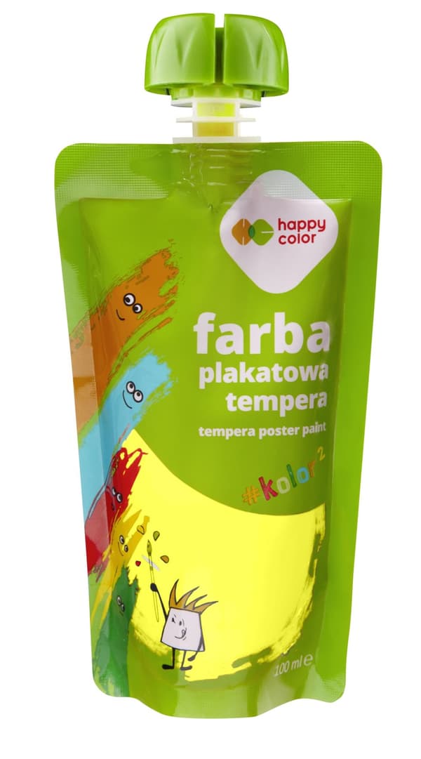 Tempera maling i en pose 100 ml Happy Color neongul