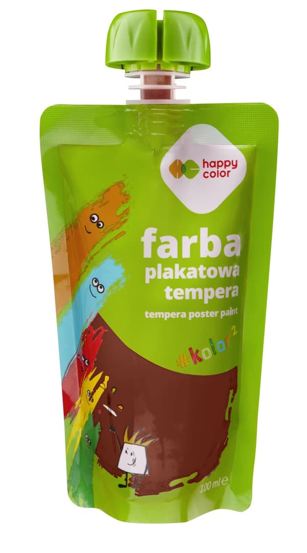 Happy Color tempera maling i en pose 100 ml brun