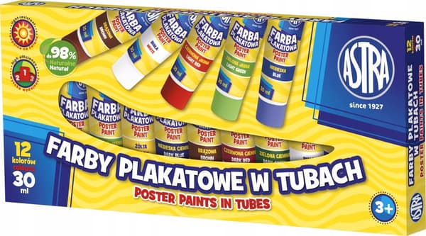 Astra plakat maling 12 farver Astra 30ml tube AS83110901