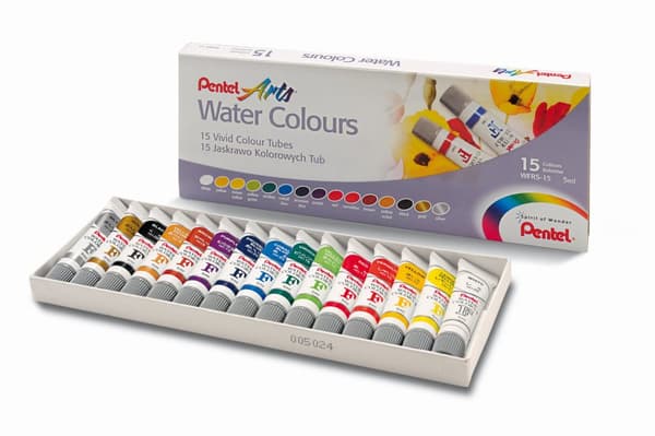 Pentel Watercolor Paints in Tubes 15 farver 5 ml WFRS-15