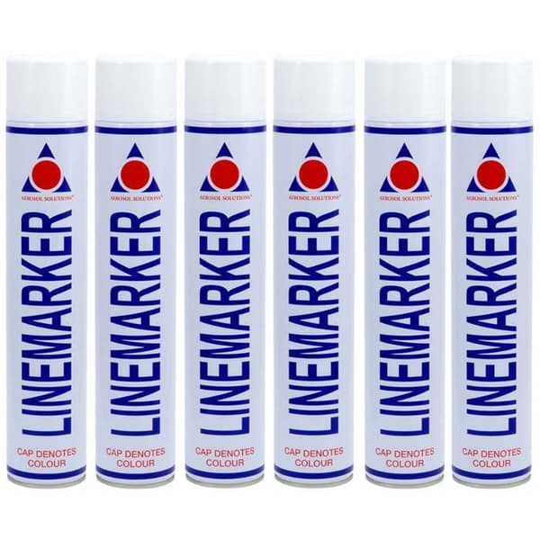 Aerosol Lösningar - Linjemarkerare - Vit Målar Spray 6-pack 750ml