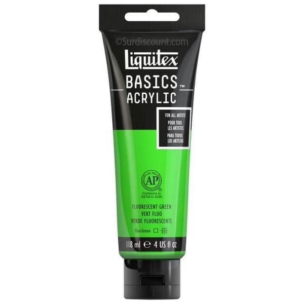 Akrylfärg - LIQUITEX - Fluogrön - 118 ml - Matt finish - Avancerad användare