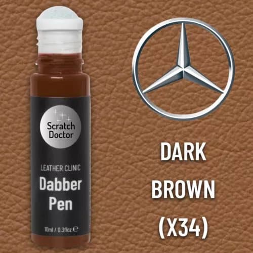 Leather Paint Dabber for MERCEDES DARK BROWN X34 Repair scratches & scuffs