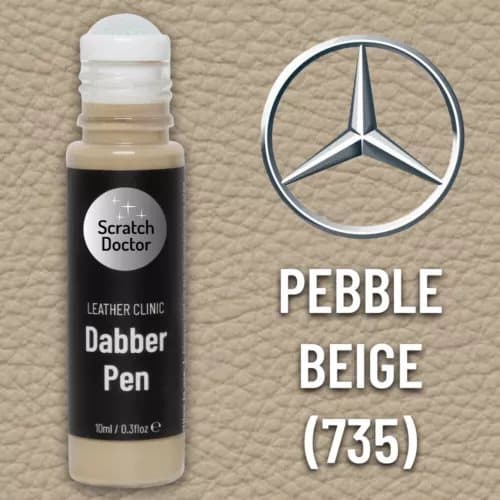 Leather Paint Dabber for MERCEDES PEBBLE BEIGE 735 Repair scratches & scuffs