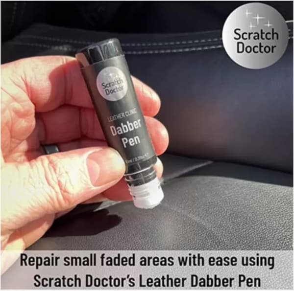 Leather Paint Dabber for AUDI PEARL SILVER. Repair scratches, scuffs & marks.