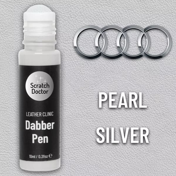 Leather Paint Dabber for AUDI PEARL SILVER. Repair scratches, scuffs & marks.