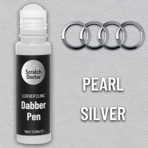 Leather Paint Dabber for AUDI PEARL SILVER. Repair scratches, scuffs & marks.