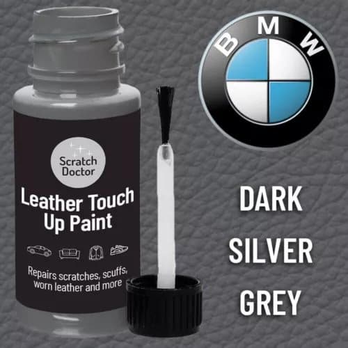BMW DARK SILVER GREY Leather Touch up Car Seat Repair Paint