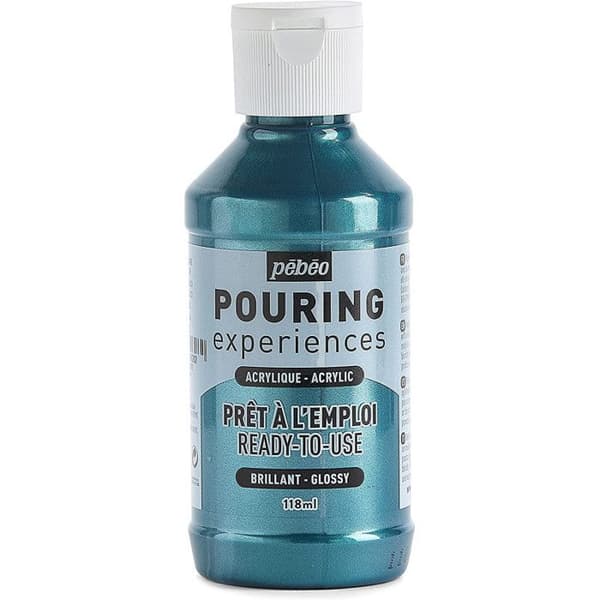 Akvarellfärg - Pébéo - Pouring - 118 ml - Kobaltblå Metallisk - Blandad