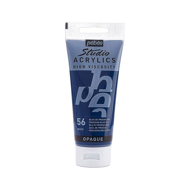 Akrylfärg - Pébéo - Studio - Preussisk blå - 100 ml - Satin - Blandat