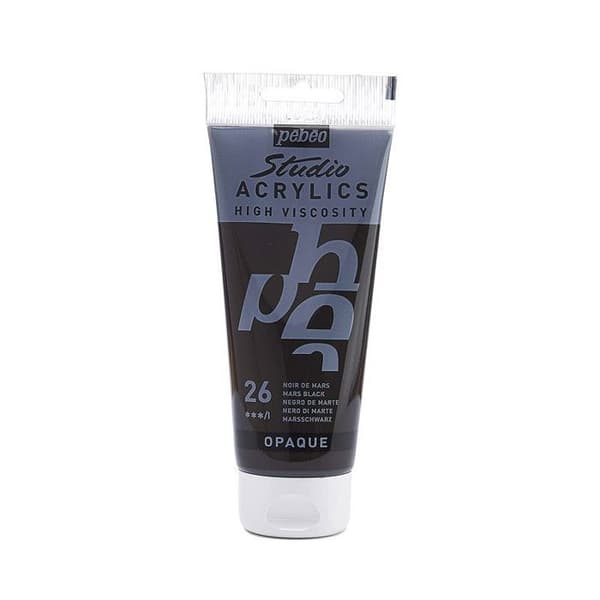 Akrylfärg - Pébéo - Studio - Noir de Mars - 100 ml - Satin - Professionell