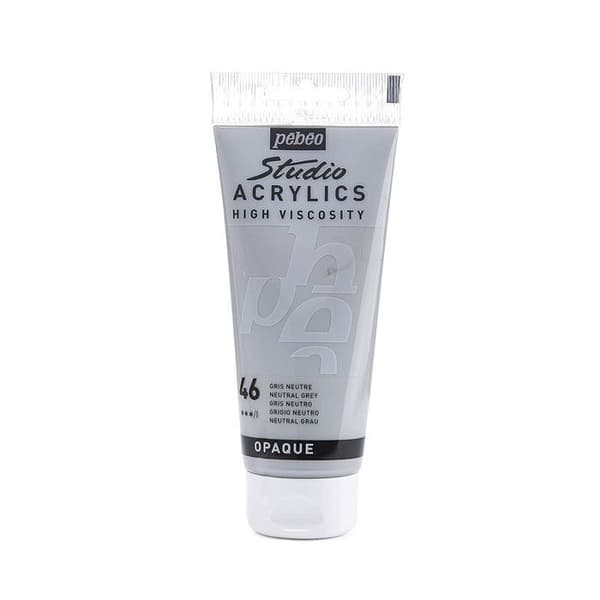 Akrylfärg - Pébéo - Studio - Neutral grå - 100 ml - Satin