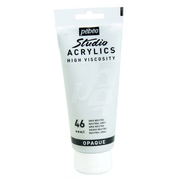 Akrylfärg - Pébéo - Studio - Neutral grå - 100 ml - Satin