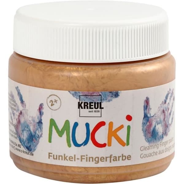 Mucki Finger Paint - 150ml metalliskt guld