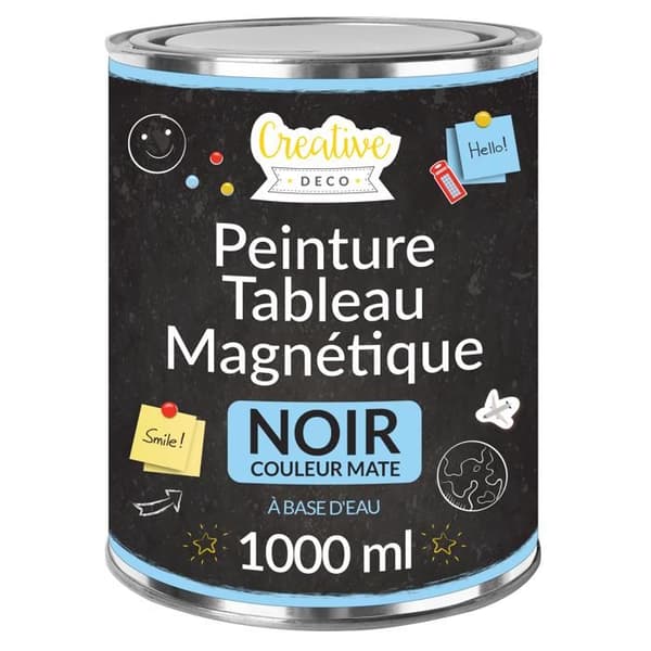 Magnetisk skifferfärg - Creative Deco - 1L - Svart - Effektivitet 2m² - Vattenbaserad