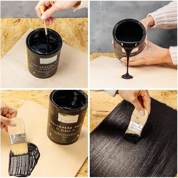 Creative Deco Slate Paint Blackboard Paint | 1000ml | 10 m² - 1L Effektiv | matt | Vattenbaserad