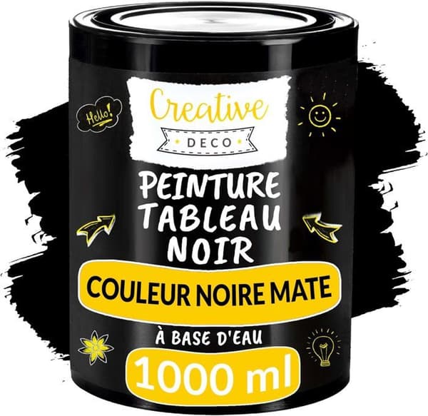 Creative Deco Slate Paint Blackboard Paint | 1000ml | 10 m² - 1L Effektiv | matt | Vattenbaserad