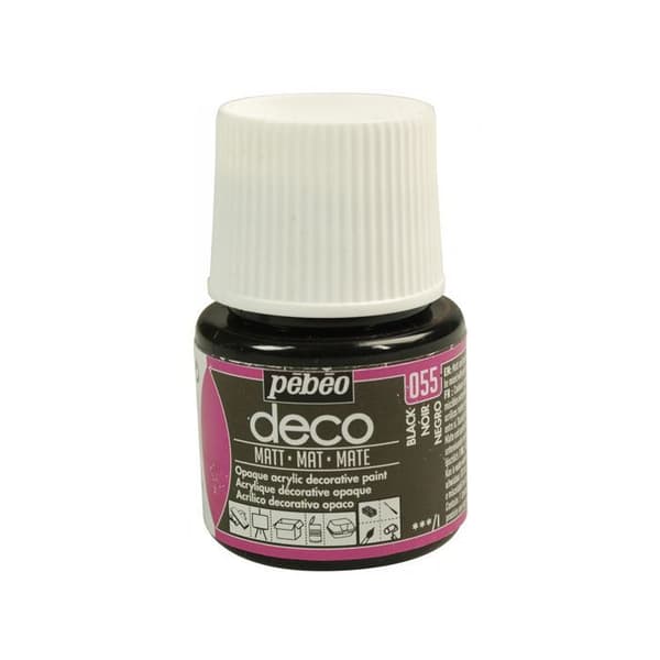 Akrylfärg - Pebeo - P.BO Déco - Mattsvart - 45ml - Matt finish