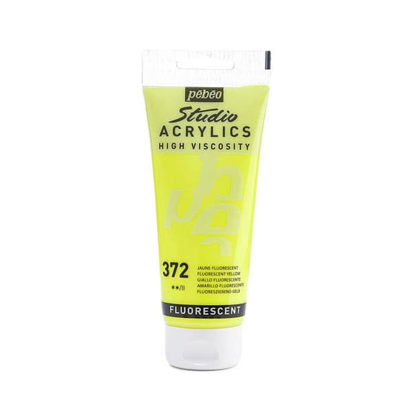 Fluorescerande färg - Pébéo - Fluorescerande gul - 100 ml - Satin - Inredning