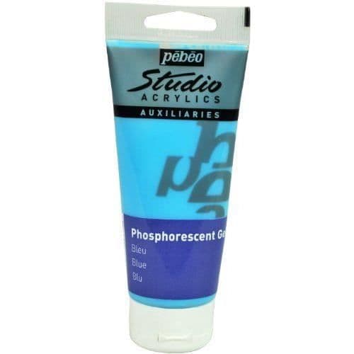 Pébéo Studio Phosphorescent Gel Paint, 100 ml tub Färg Blå