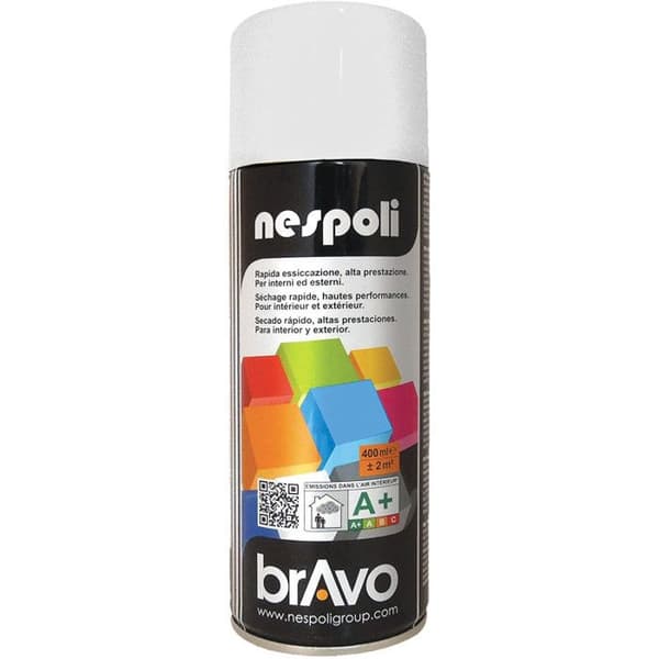 Sprayfärg - NESPOLI - Matt snövit - 400mL - Snabbtorkande - Flera lager